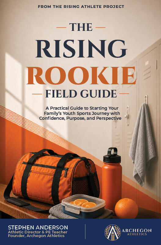 The cover for the Rising Rookie Field Guide to help youth sports families